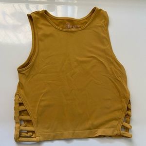 Yellow workout crop top